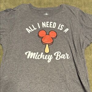Disney Charcoal Tee with Mickey bar. More of a fitted tshirt.  Only worn once.